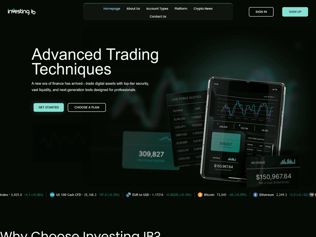 Screenshot von Ib Investing