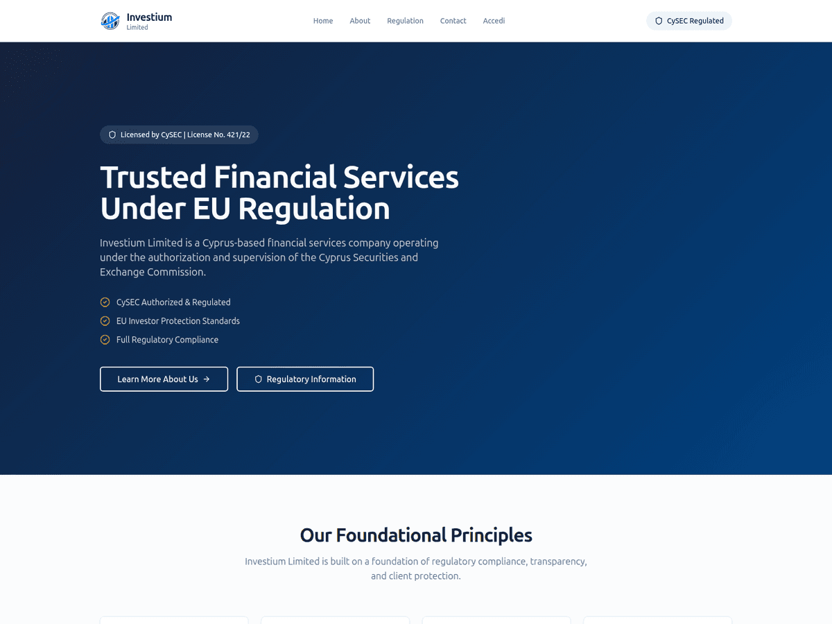 Screenshot von Investiumlimited