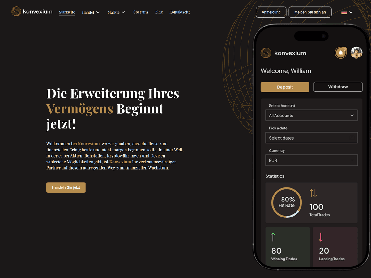 Screenshot der Webseite Konvexium (konvexium.com)