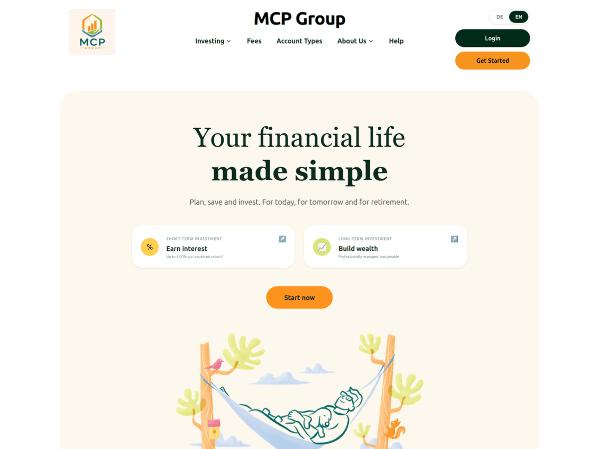 Screenshot der Webseite Mcp Group (mcp-group.io)