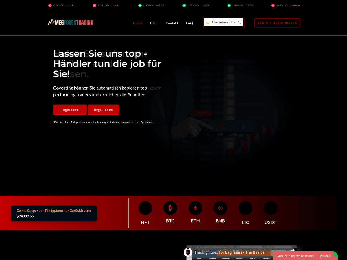Screenshot von Megforextrading