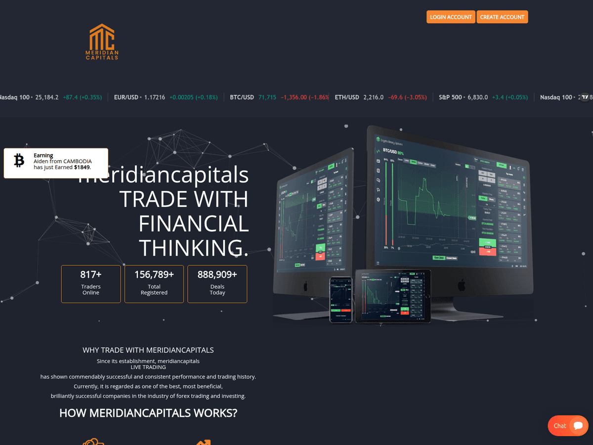 Screenshot von Meridiancapitals