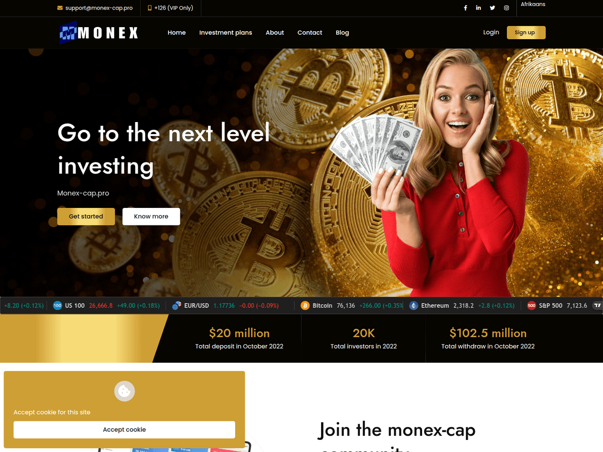 Screenshot von Monex Cap