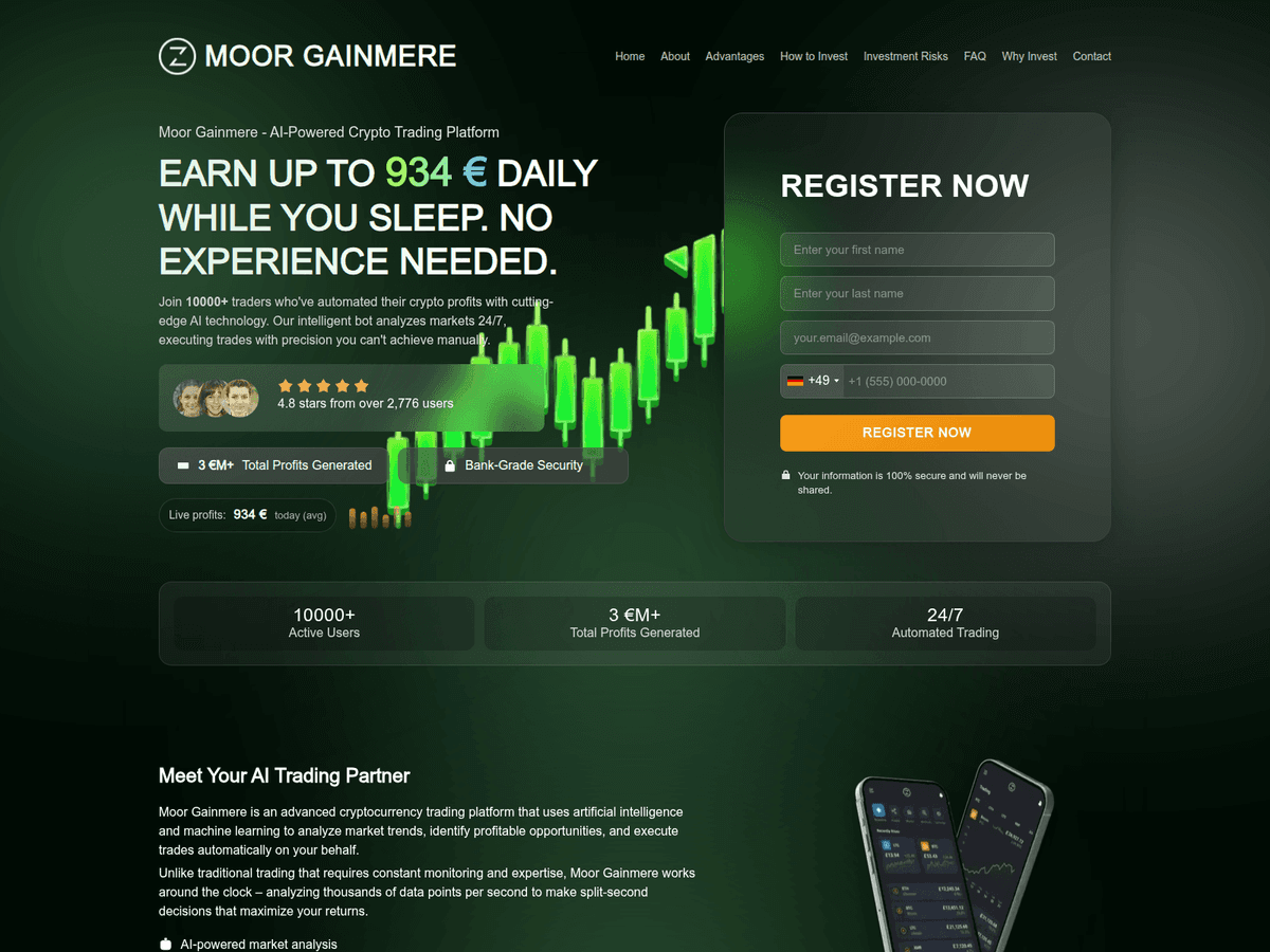 Screenshot der Webseite Moor Gainmere (moor-gainmere.com)