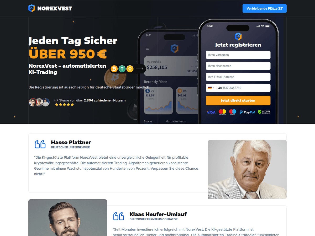 Screenshot von Norexvest