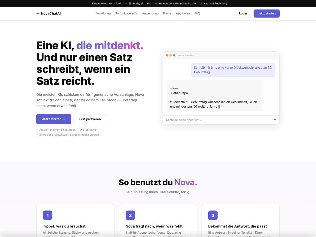 Screenshot von Novachatai