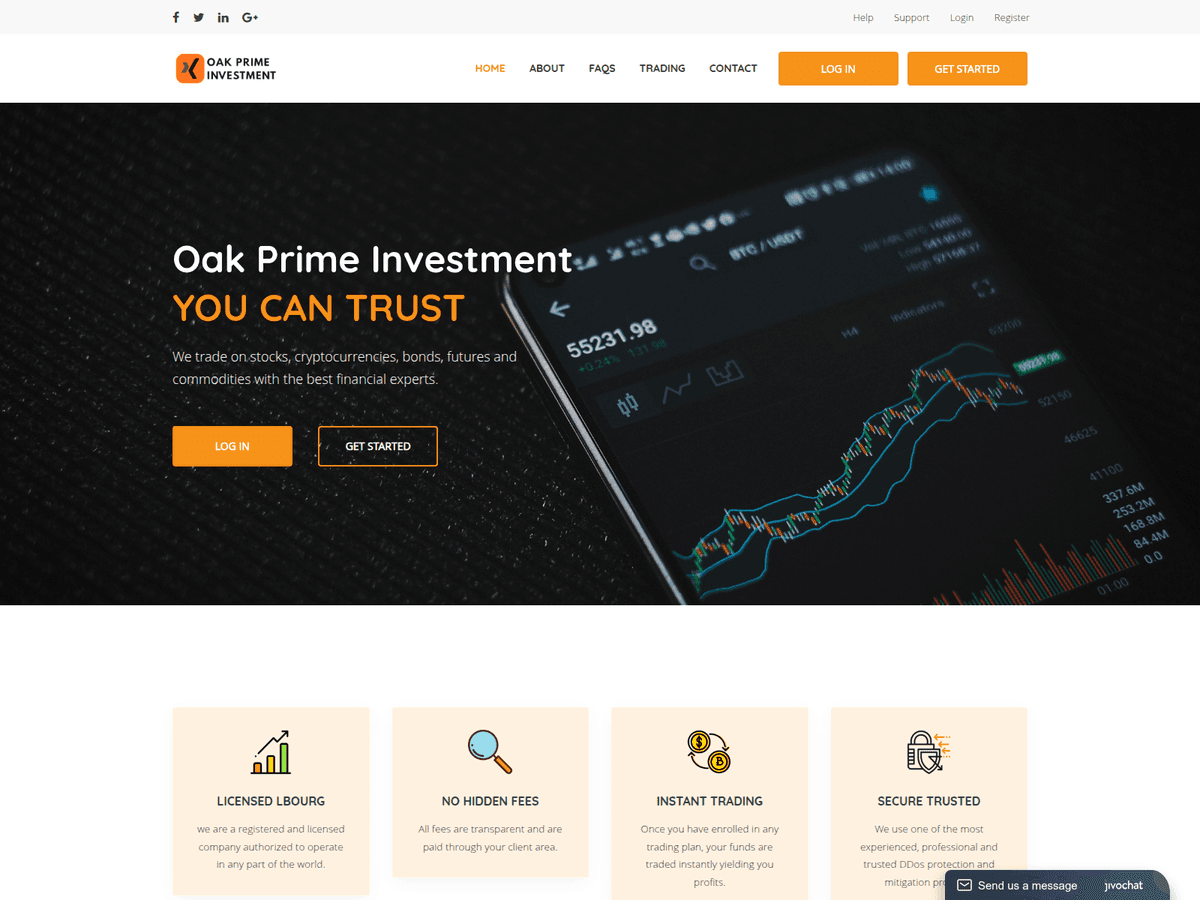 Screenshot von Oakprimeinvestments