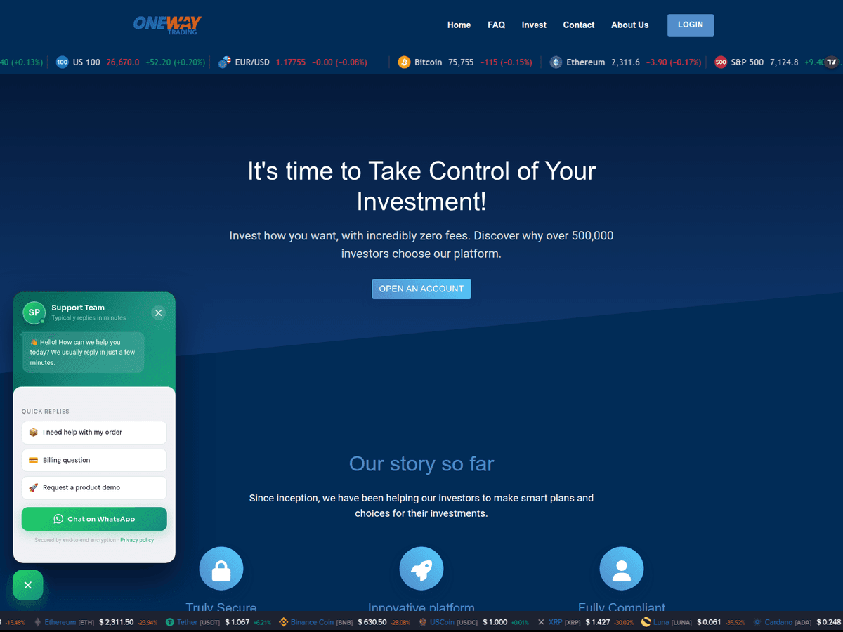 Screenshot von Onewaytradingltd