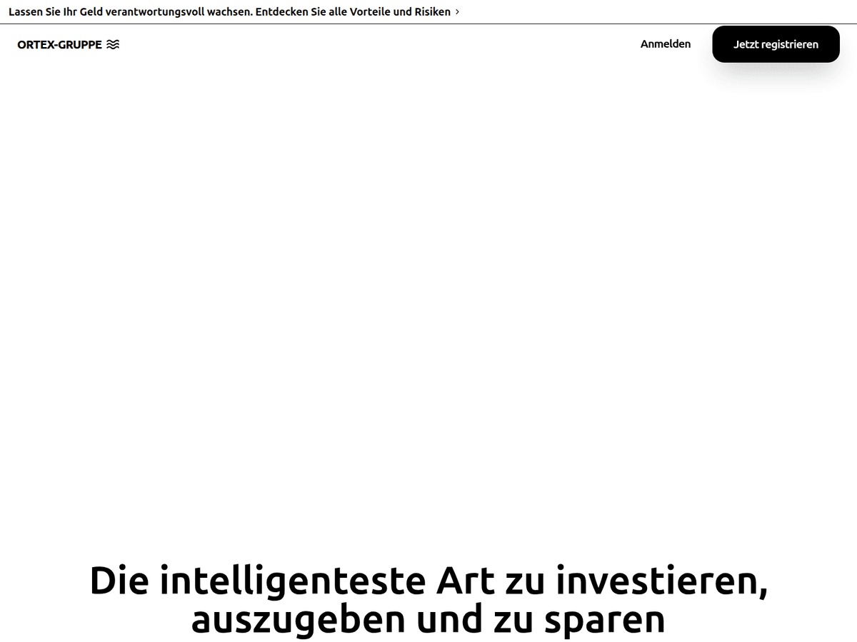 Screenshot der Webseite Ortexgruppe (ortexgruppe.com)