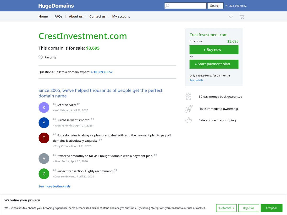 Screenshot von Crestinvestment