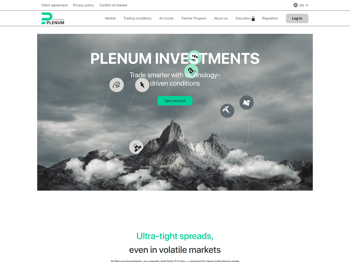 Screenshot von Plenum Investments