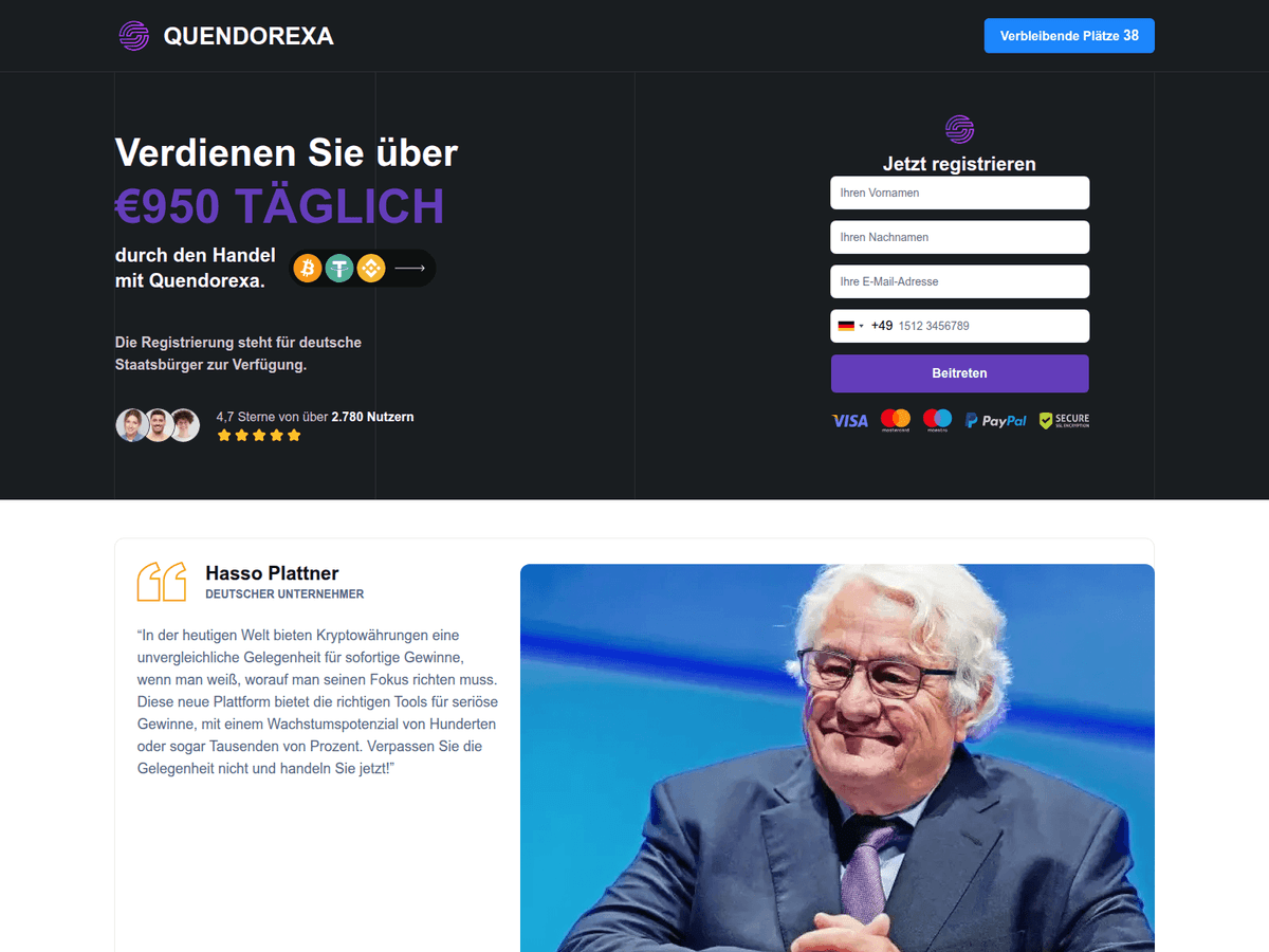 Screenshot der Webseite Quendorexa (quendorexa.net)