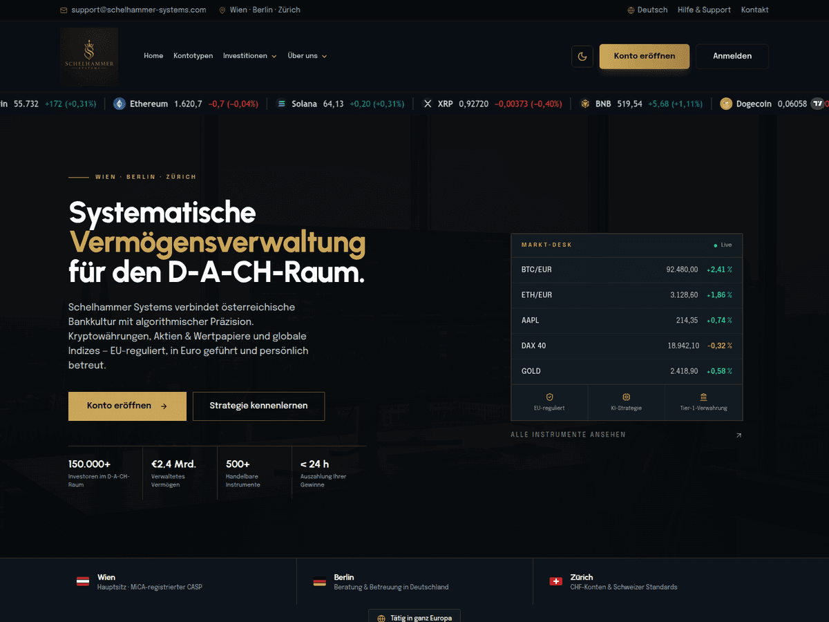 Screenshot von Schelhammer Systems
