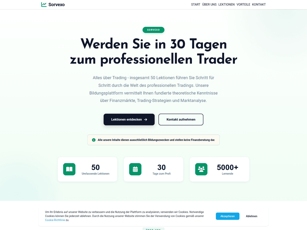 Screenshot der Webseite Sorvexo (sorvexo.net)