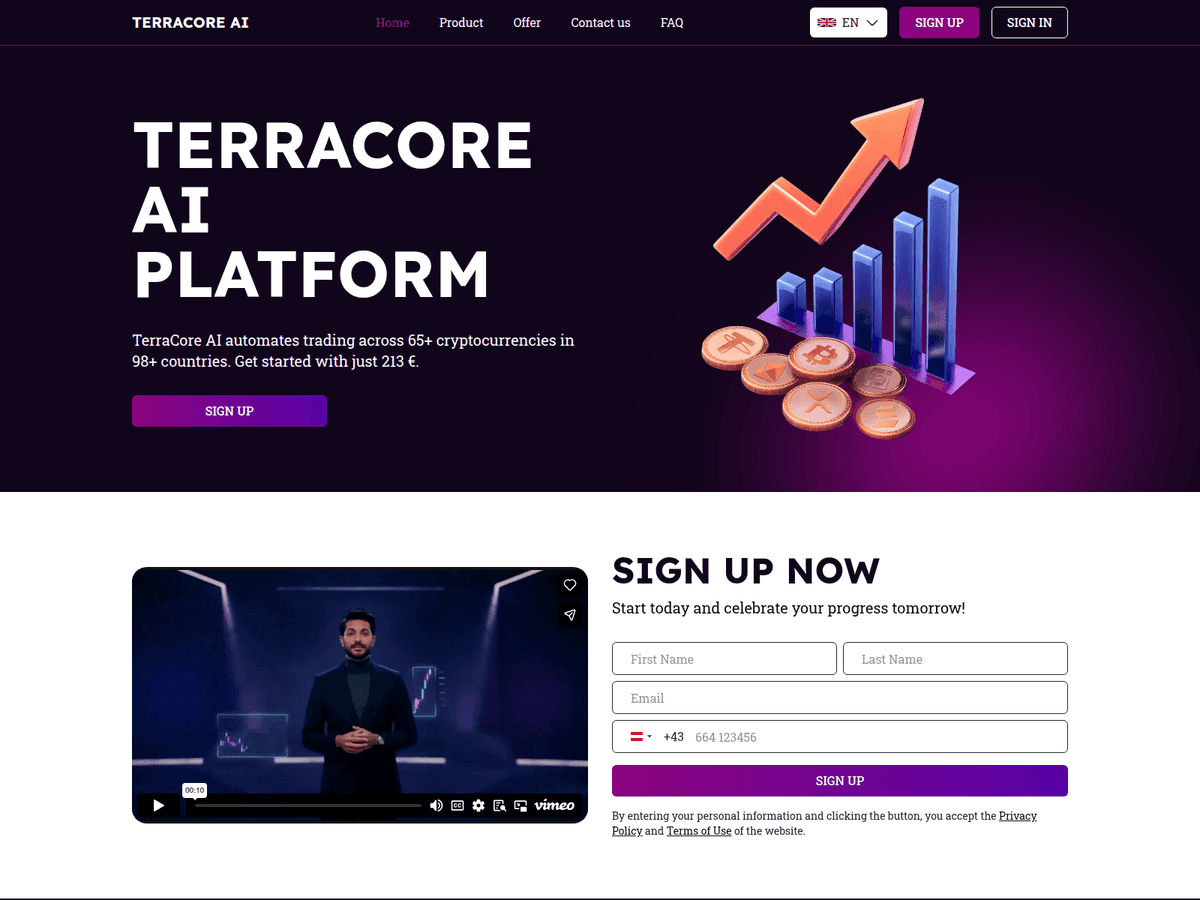 Screenshot von Terracore Ai