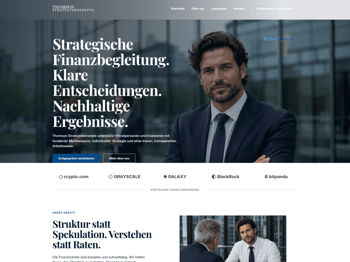 Screenshot von Thomson Strategiekonzepte