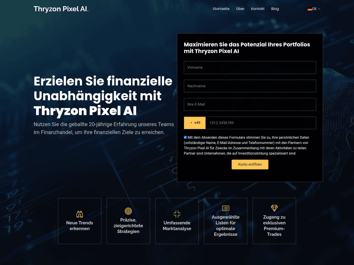 Screenshot der Webseite Thryzonpixelai (thryzonpixelai.com)