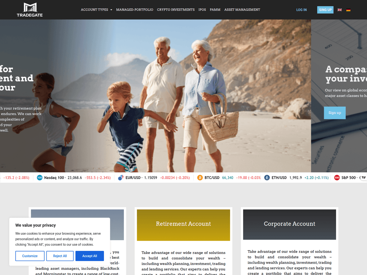 Screenshot von Tradegateag