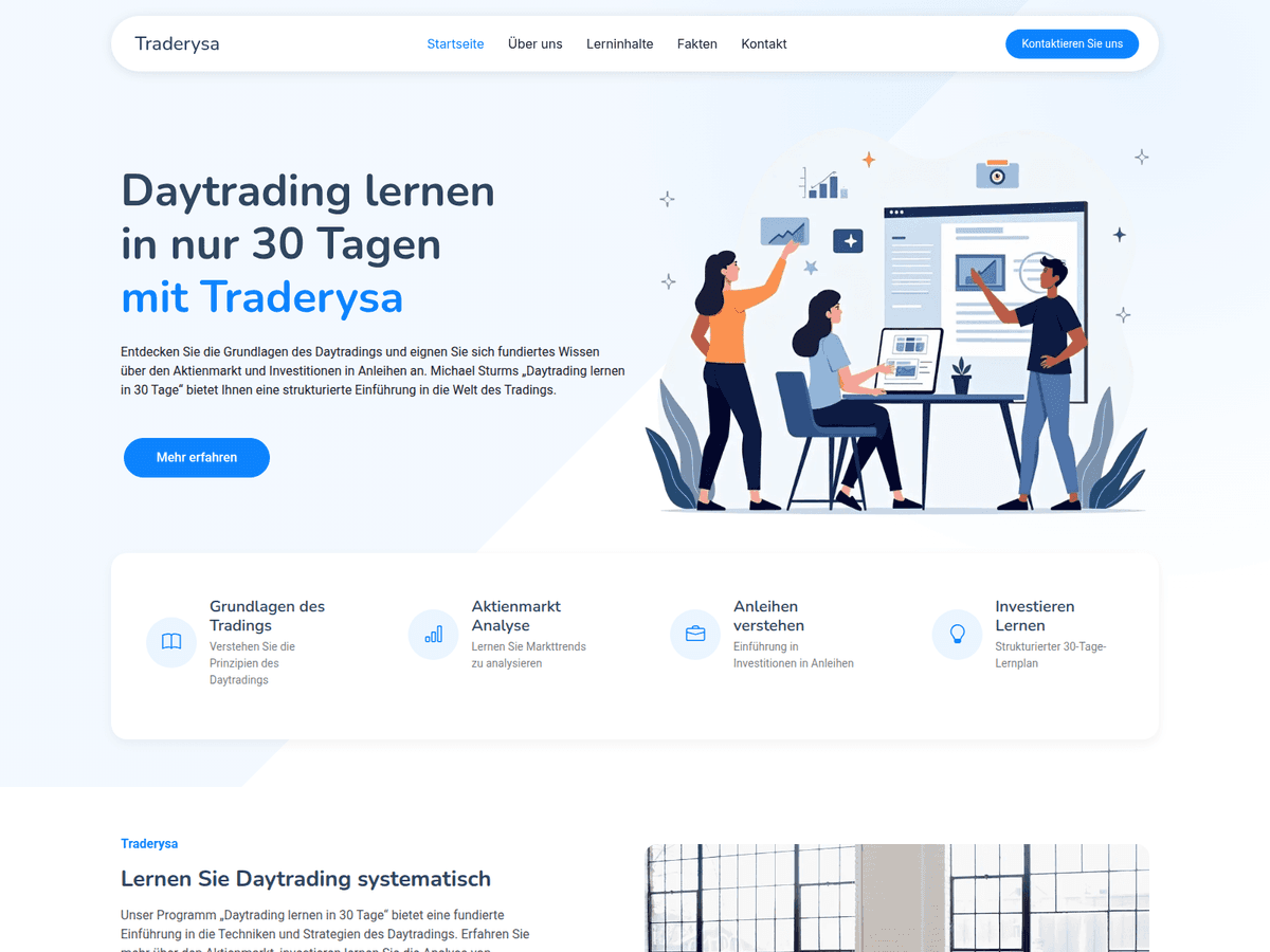 Screenshot der Webseite Traderysa (traderysa.org)