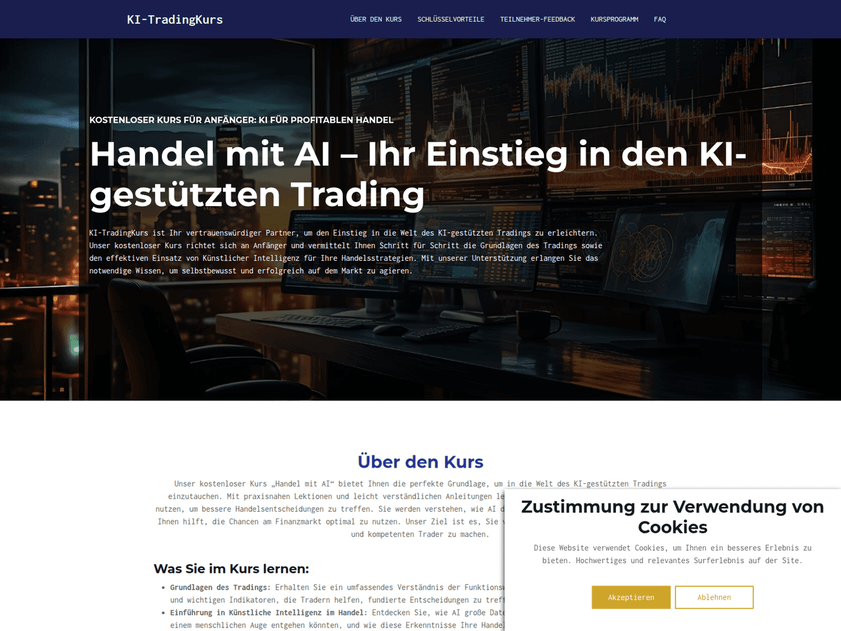 Screenshot von Tradeut