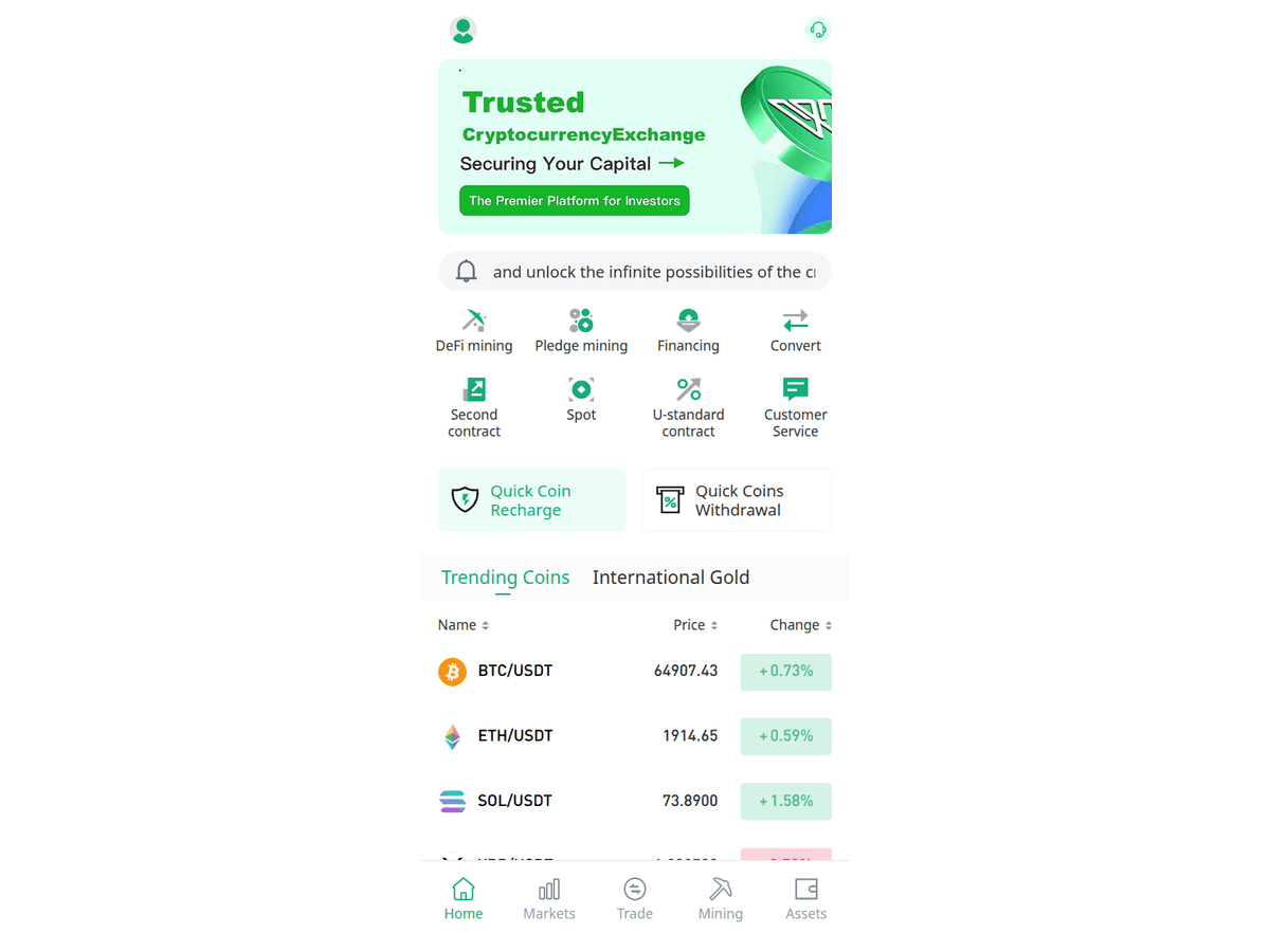 Screenshot von Trust Btc