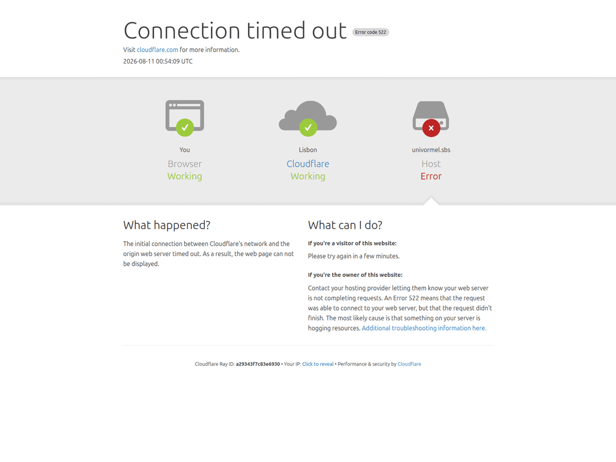 Screenshot von Univormel