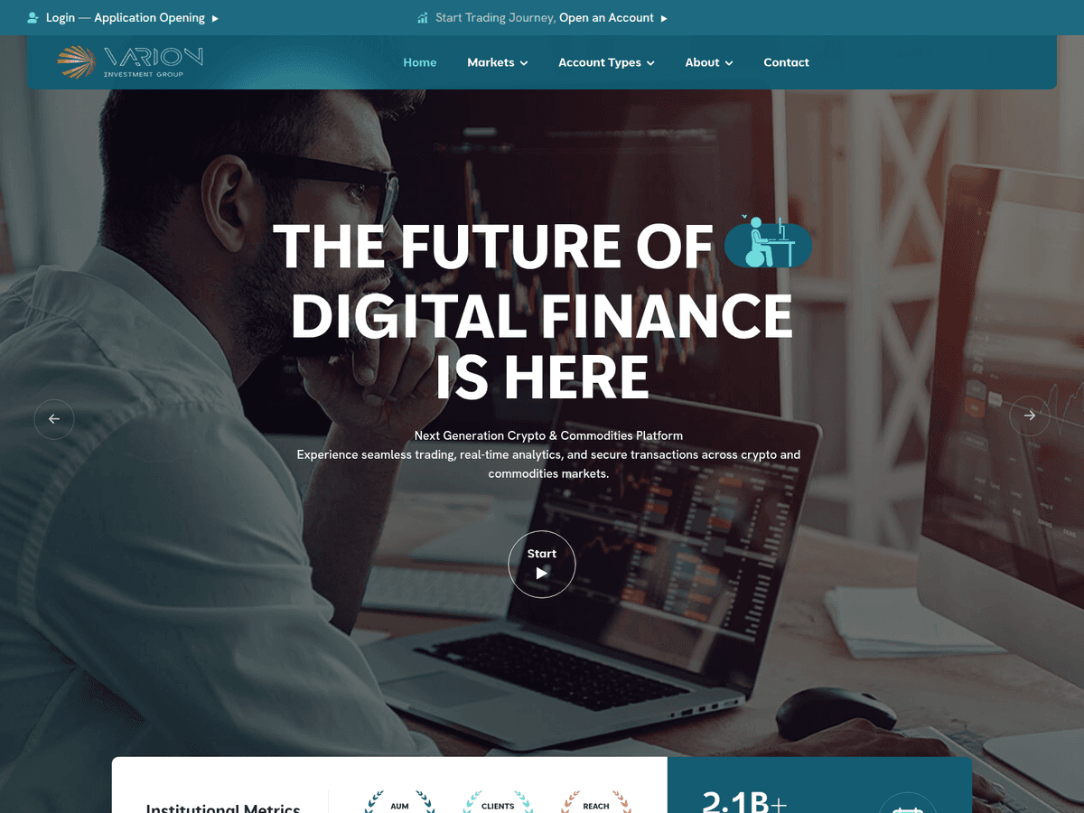 Screenshot der Webseite Varioninvestmentgroup (varioninvestmentgroup.com)