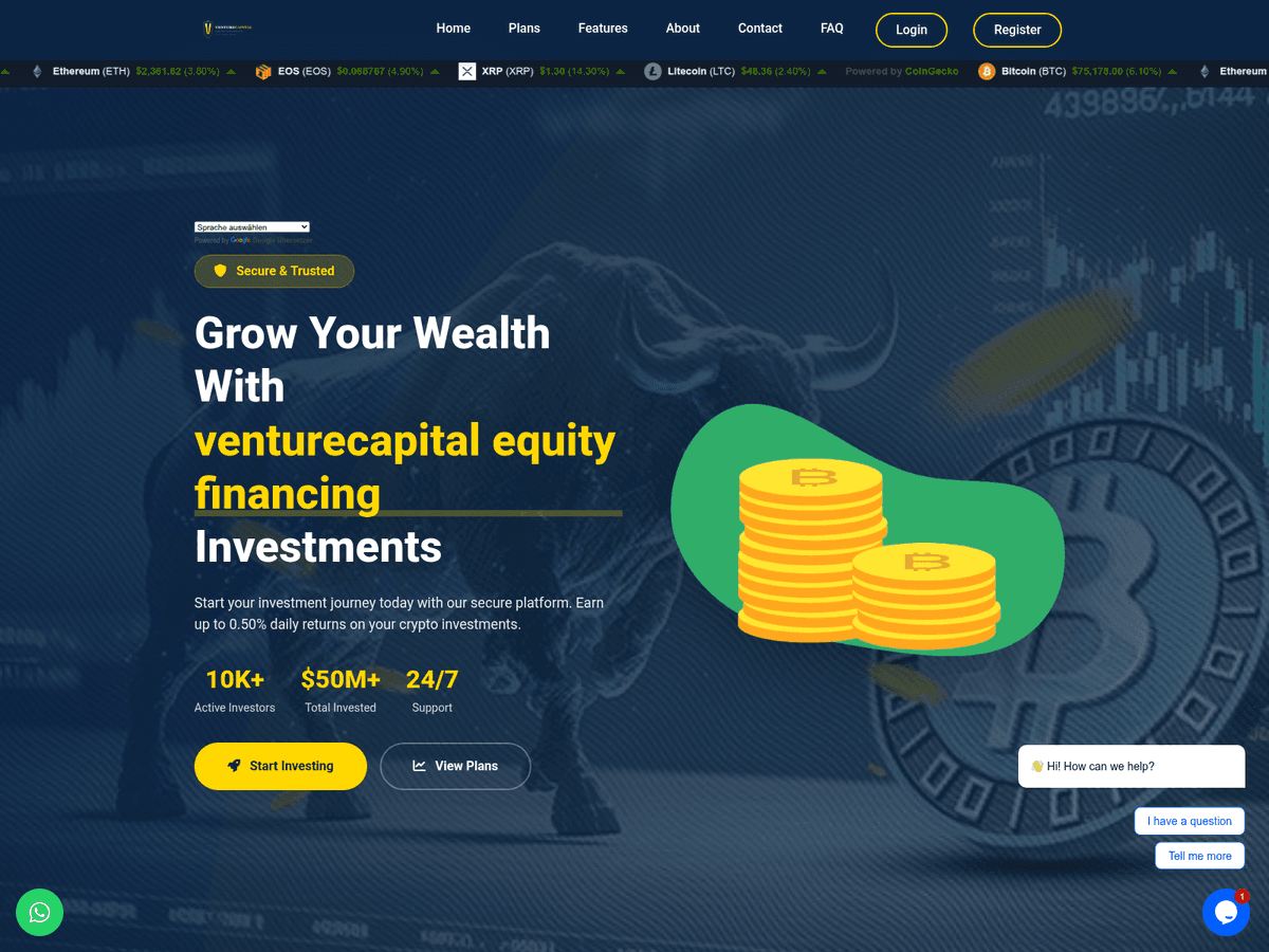 Screenshot von Venturecapitalequity