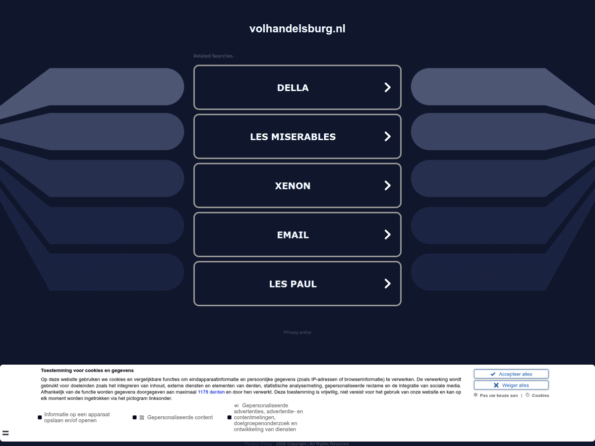 Screenshot der Webseite Volhandelsburg (volhandelsburg.nl)