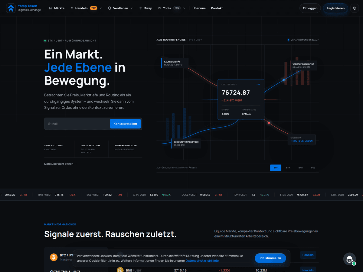 Screenshot von Yomptoken