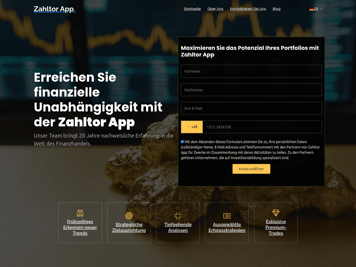 Screenshot der Webseite Zahltorappsystem (zahltorappsystem.org)