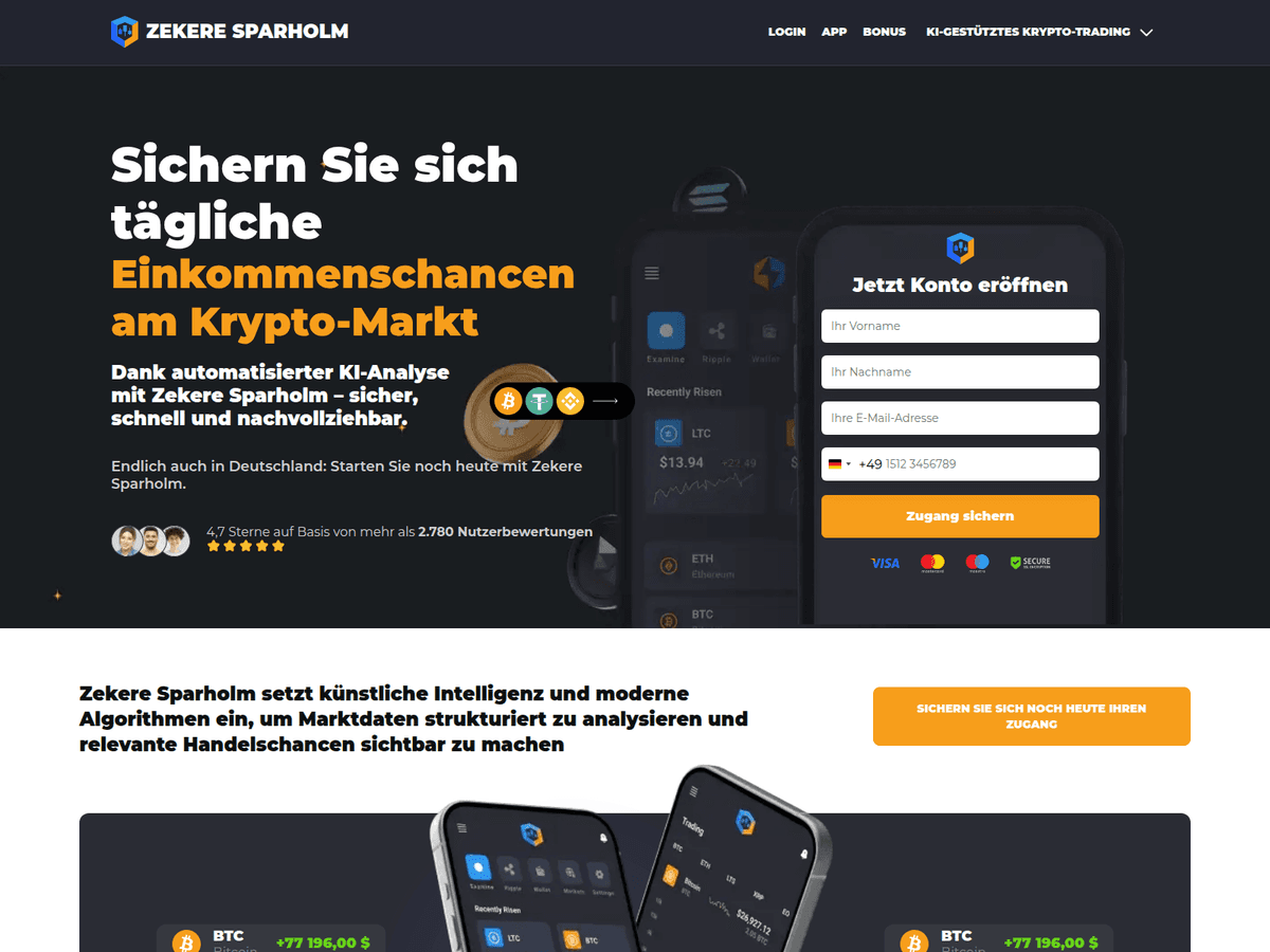 Screenshot der Webseite Zekeresparholm (zekeresparholm.de)