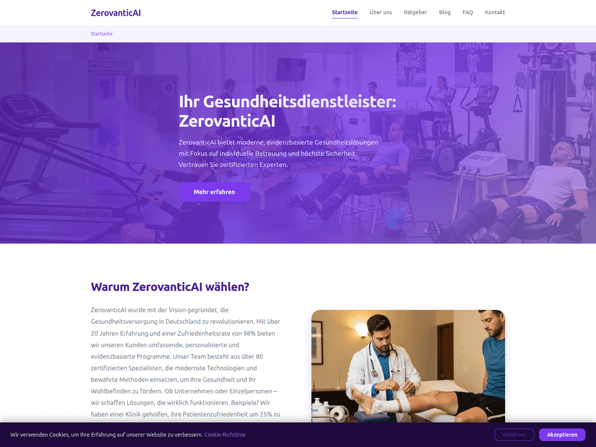 Screenshot von Zerovantic Ai