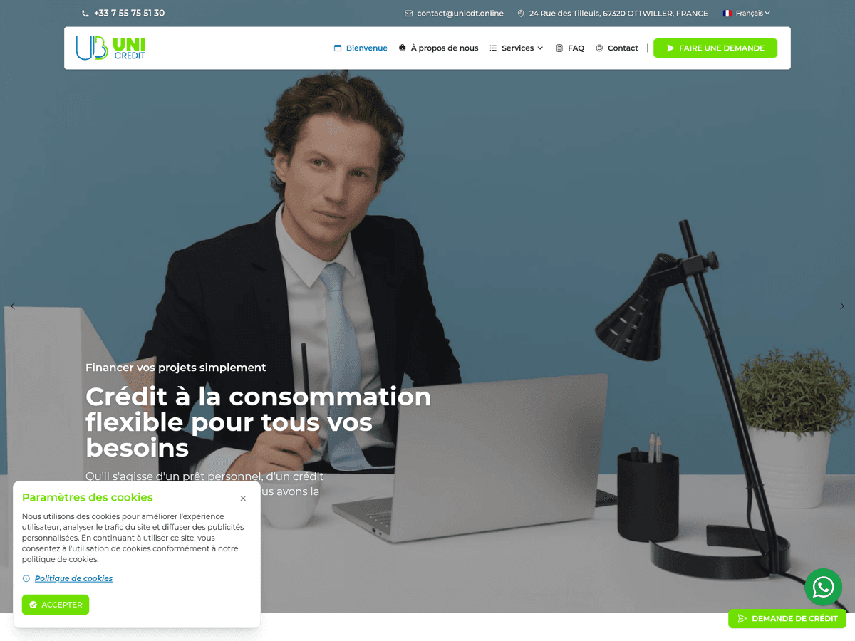 Screenshot der Webseite Unicdt (unicdt.online)
