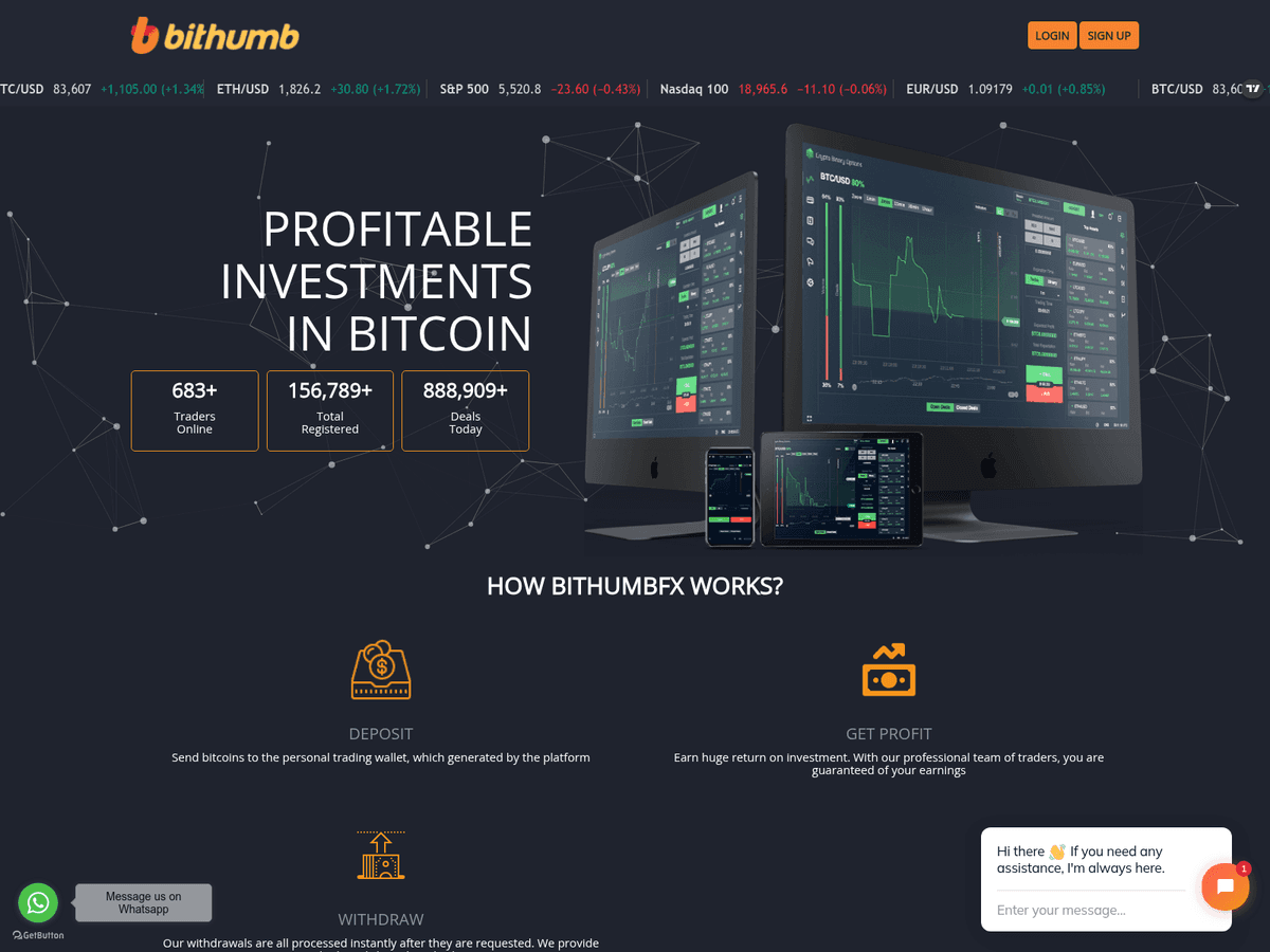 Screenshot der Webseite Mybluehost (bithumbfx.aqv.ljz.mybluehost.me)