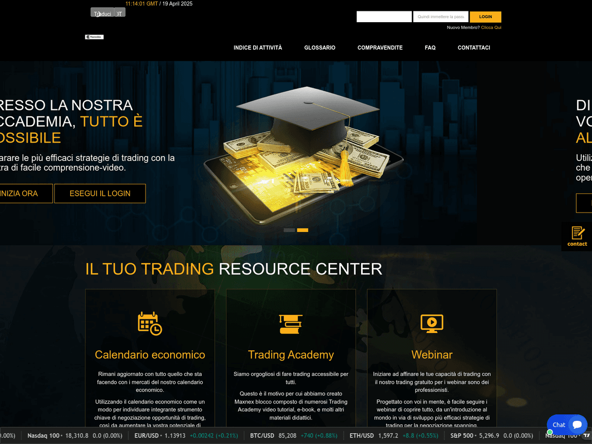 Screenshot von Maxnexbloc