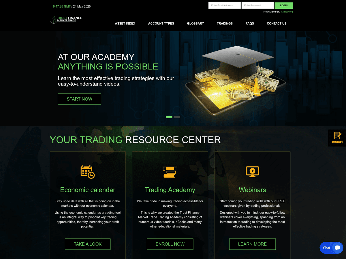 Screenshot der Webseite Decentralised Income (trustfinancemarket.biz.decentralised-income.live)