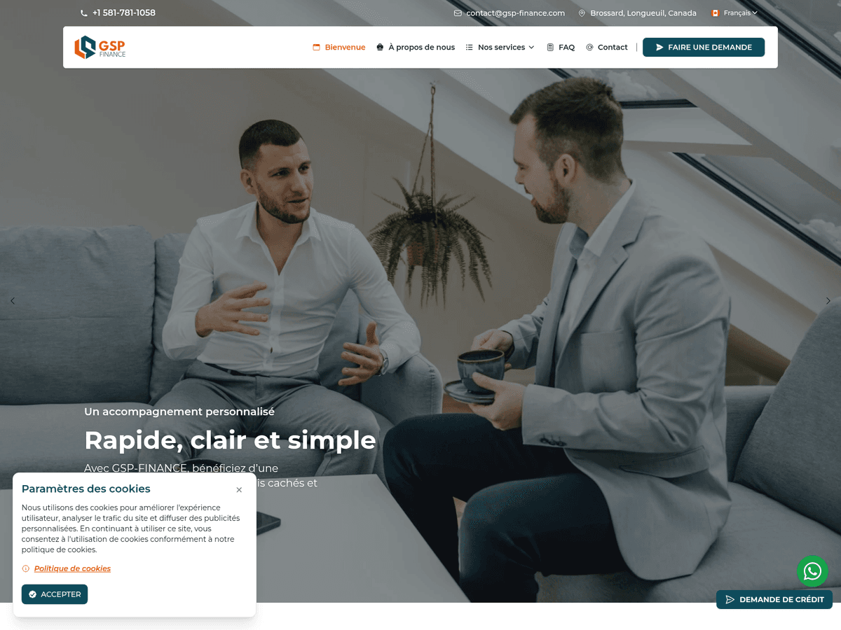 Screenshot der Webseite Gsp Finance (gsp-finance.com)