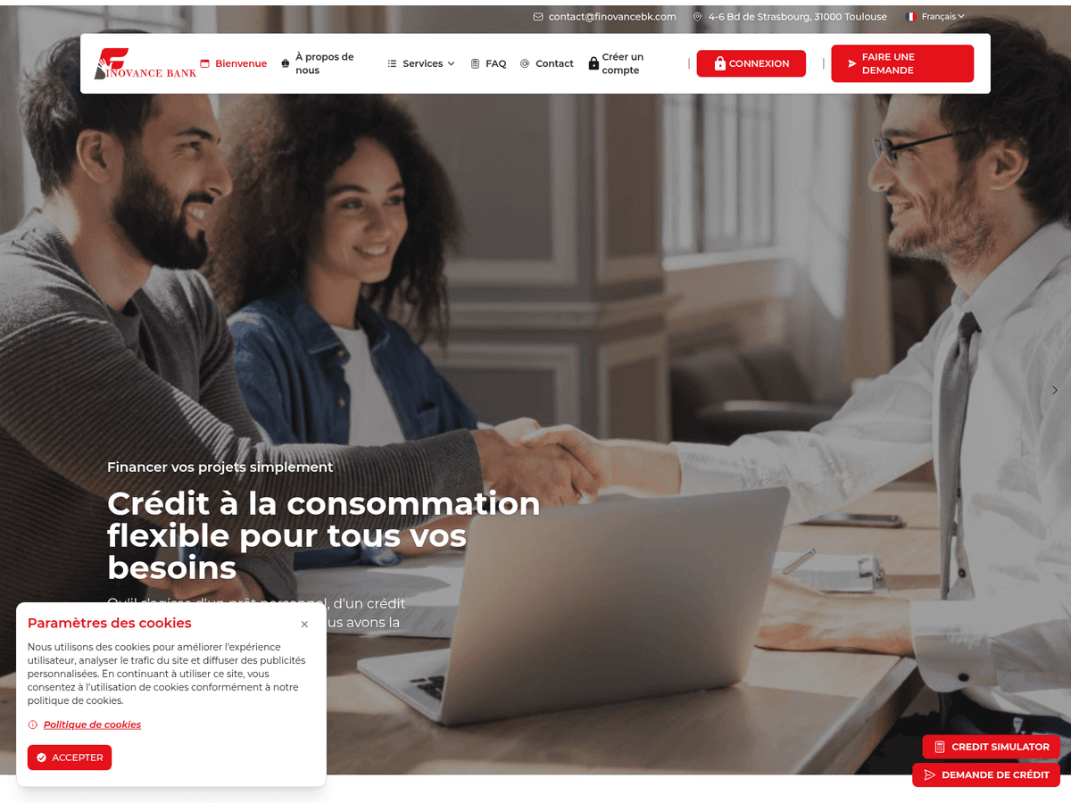 Screenshot der Webseite Finovancebk (finovancebk.com)