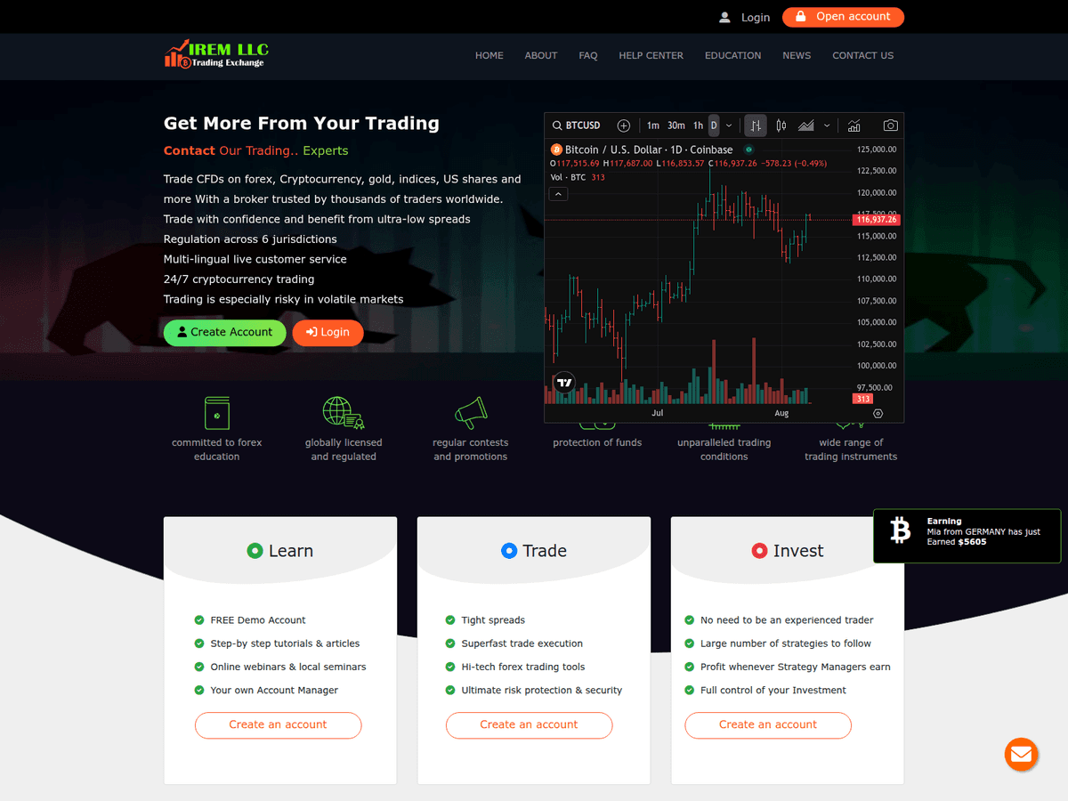 Screenshot von Coiniremllc