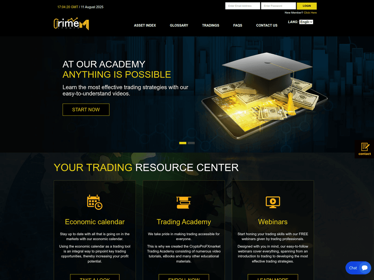 Screenshot von Primeledgermarket