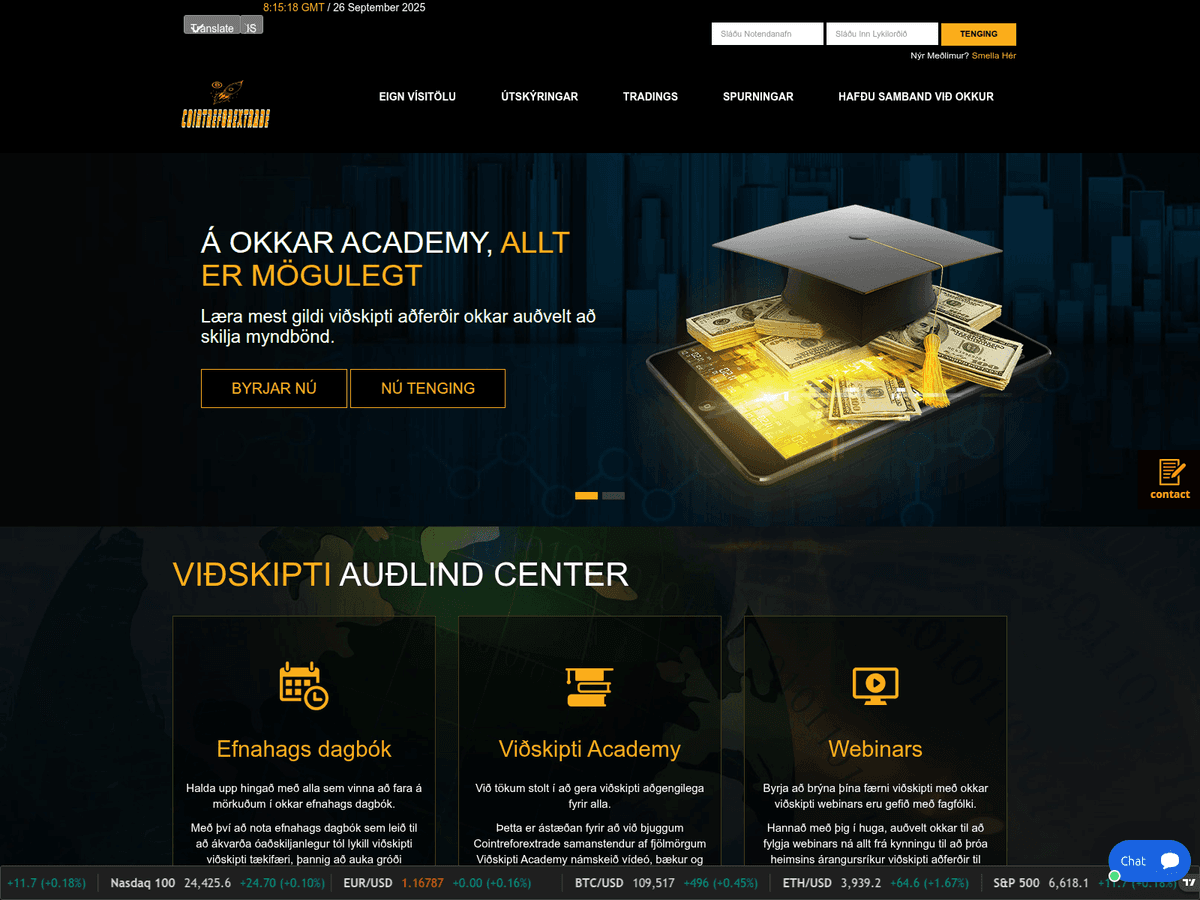 Screenshot von Cointreforextrade