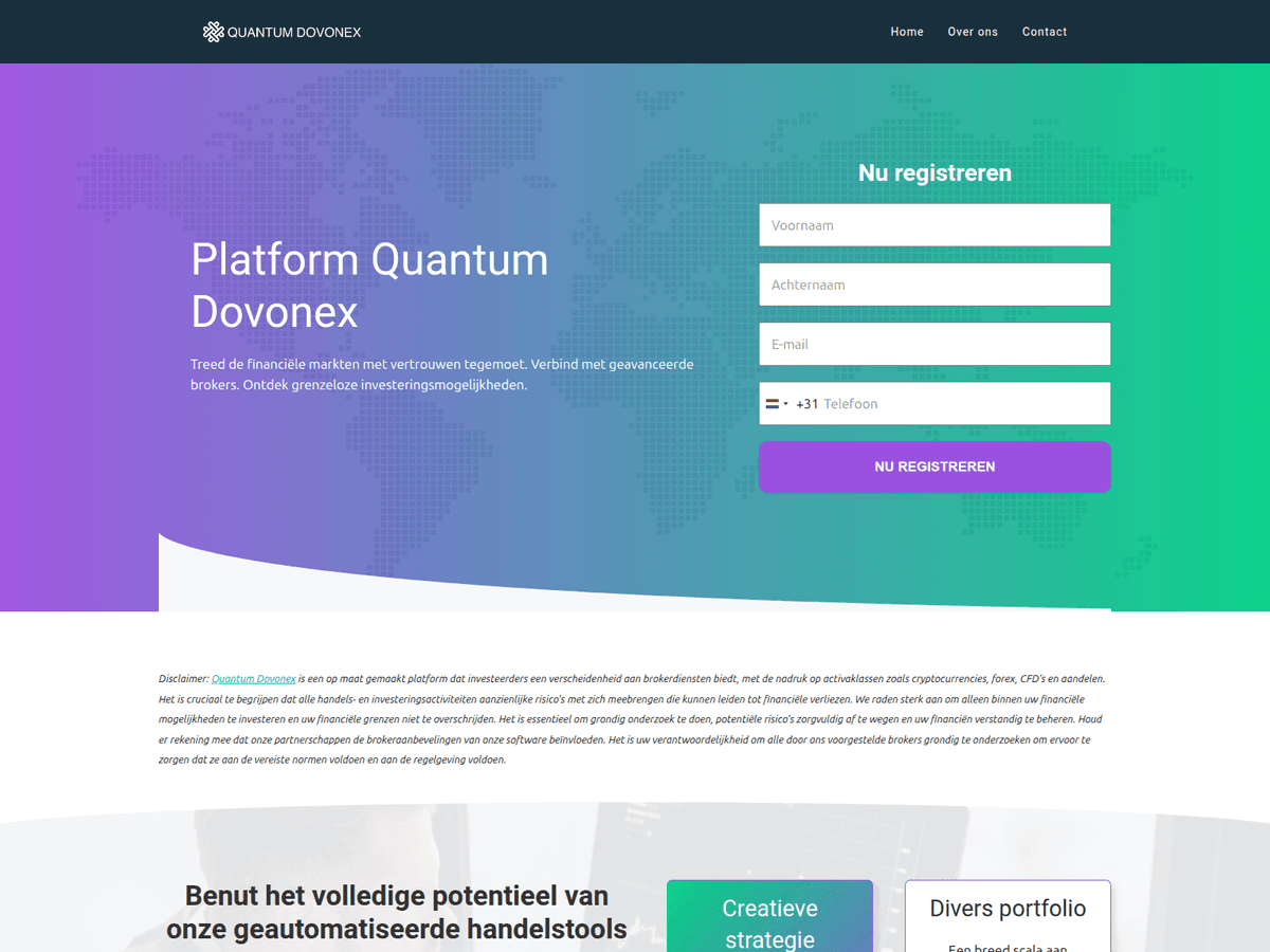 Screenshot von Quantumdovonex Nl