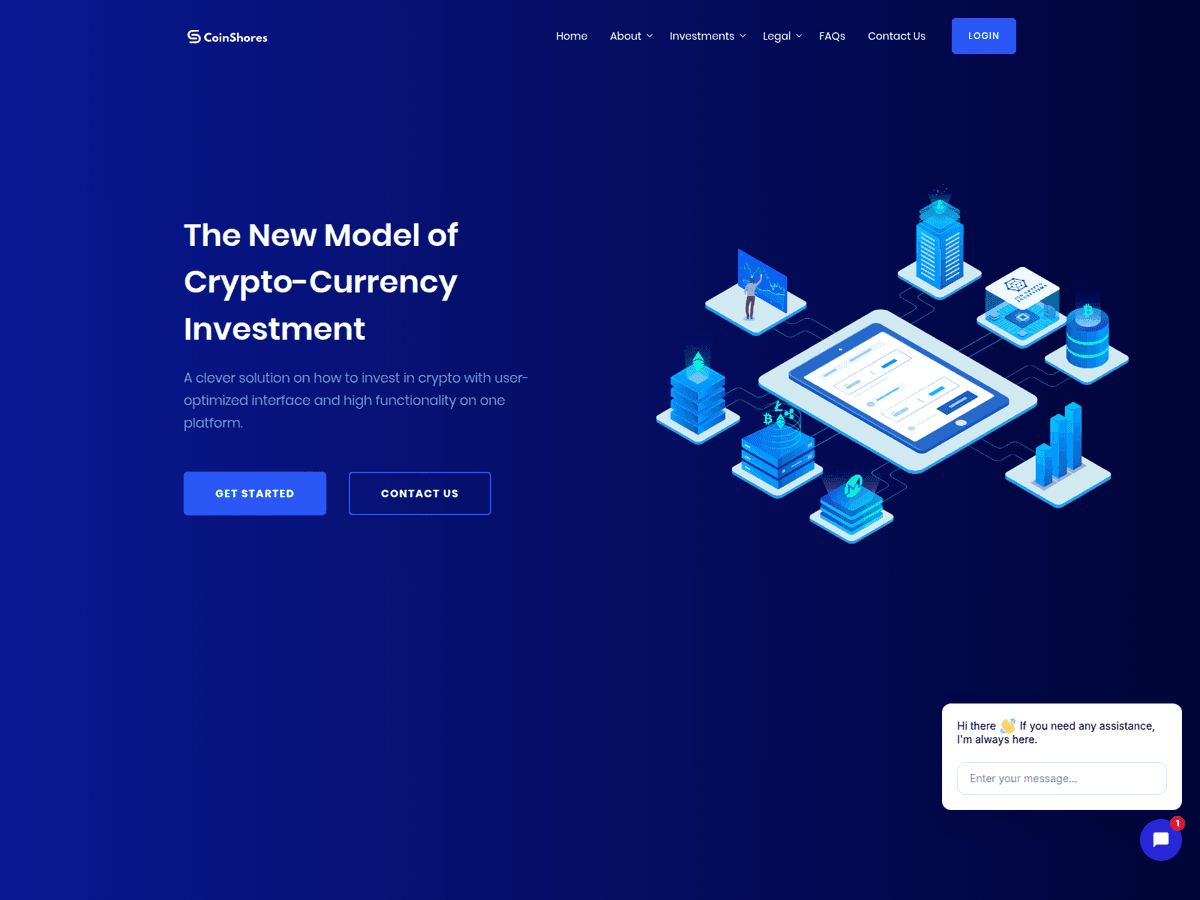 Screenshot der Webseite Coinshores (coinshores.net)