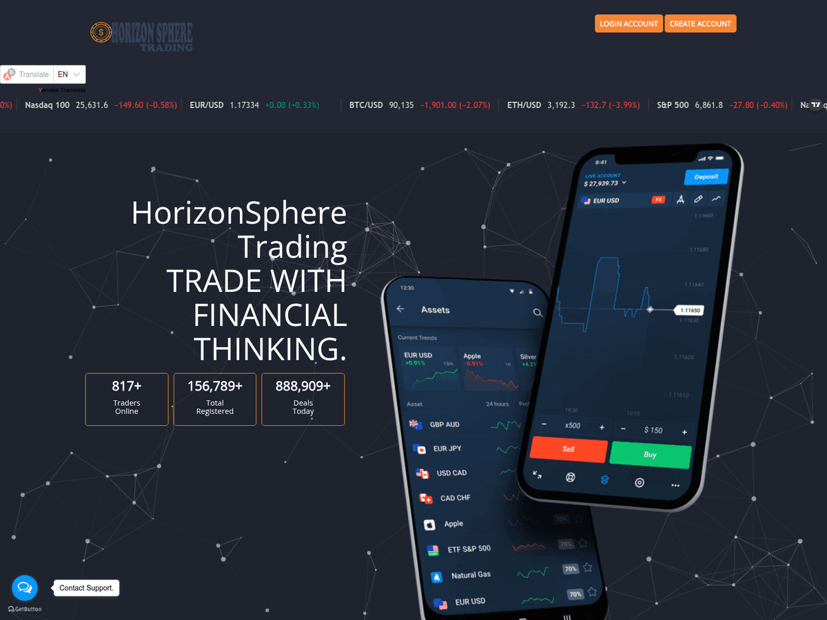 Screenshot von Horizonspheretrading