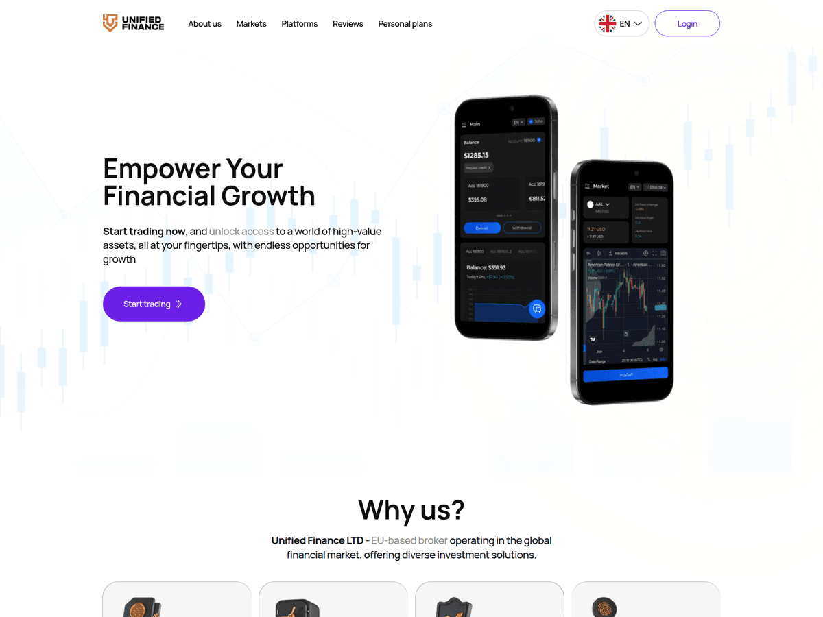 Screenshot der Webseite Unifiedfinance (unifiedfinance.ltd)