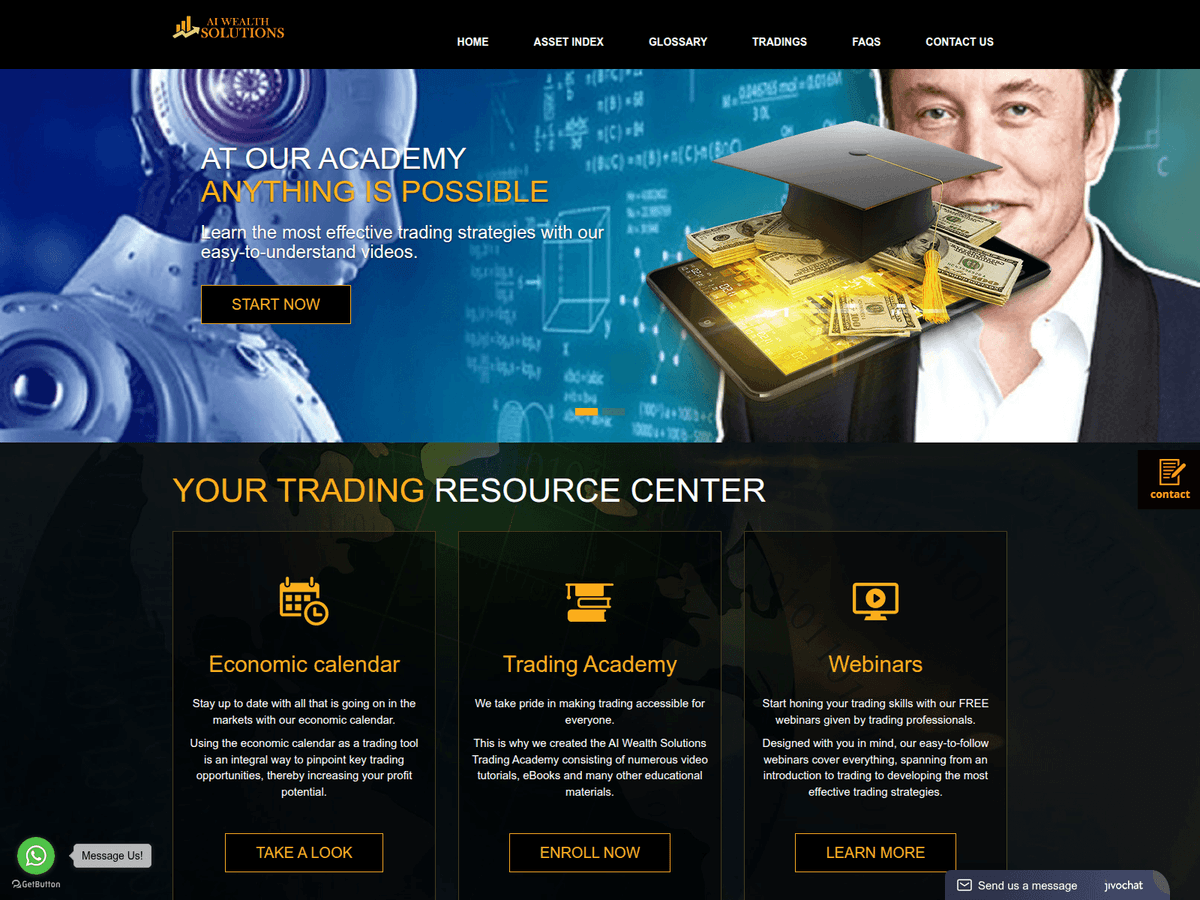 Screenshot von Aiwealthsolution