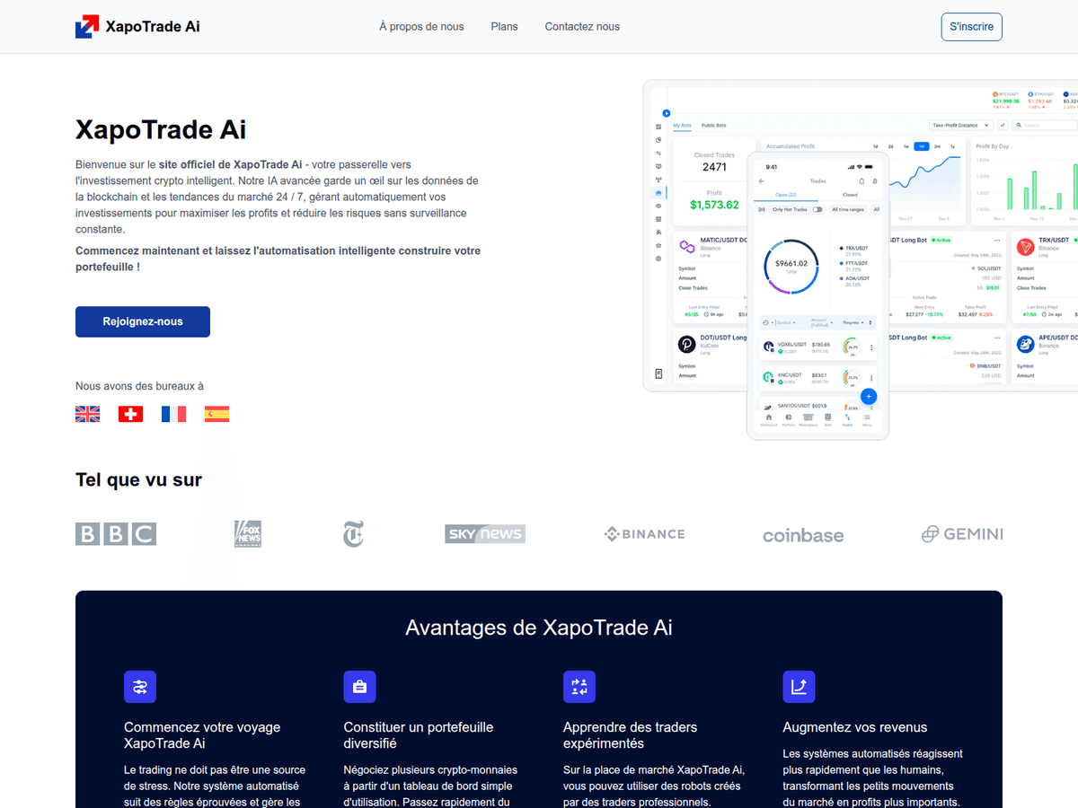 Screenshot von Xapotradeai