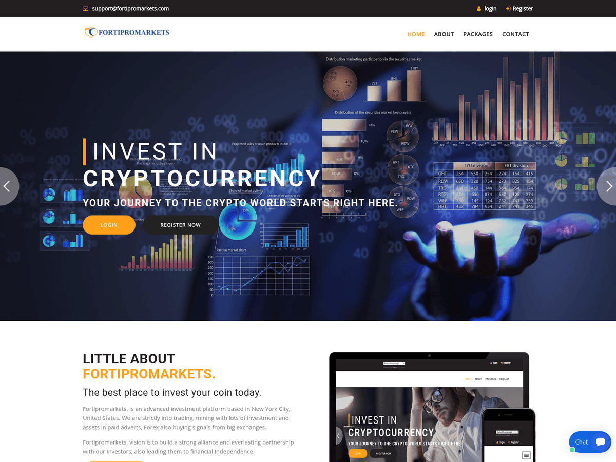 Screenshot von Fortipromarkets
