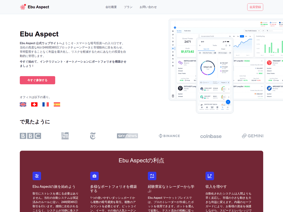 Screenshot von Ebuaspectjapan